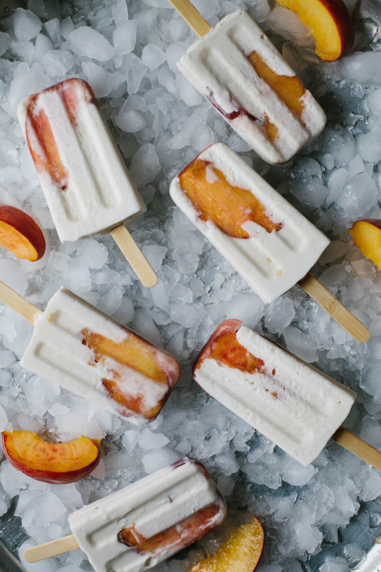 Peach Coconut Cream Popsicles with Honey and Cardamom - A Daily Something