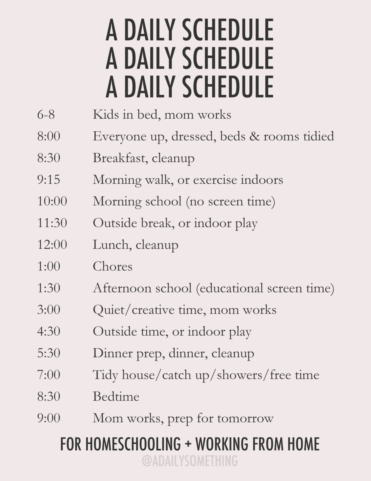 homeschool daily schedule